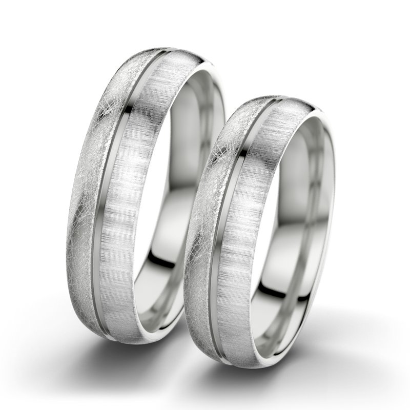 Kein Stein Sterlingsilber eismattring Letizia F5, Sterlingsilber 925 eismatt, von vorn