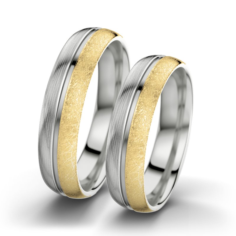 Kein Stein Sterlingsilber längsmattring Letizia F5, Sterlingsilber 925 längsmatt, von vorn