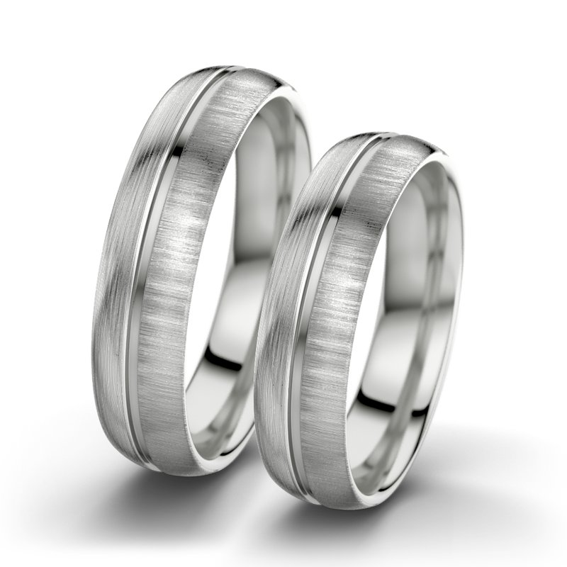 Kein Stein Sterlingsilber längsmattring Letizia F5, Sterlingsilber 925 längsmatt, von vorn