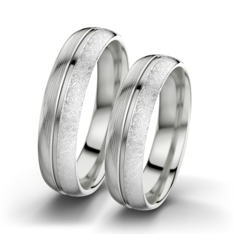 Kein Stein Sterlingsilber längsmattring Letizia F5, Sterlingsilber 925 längsmatt, von vorn