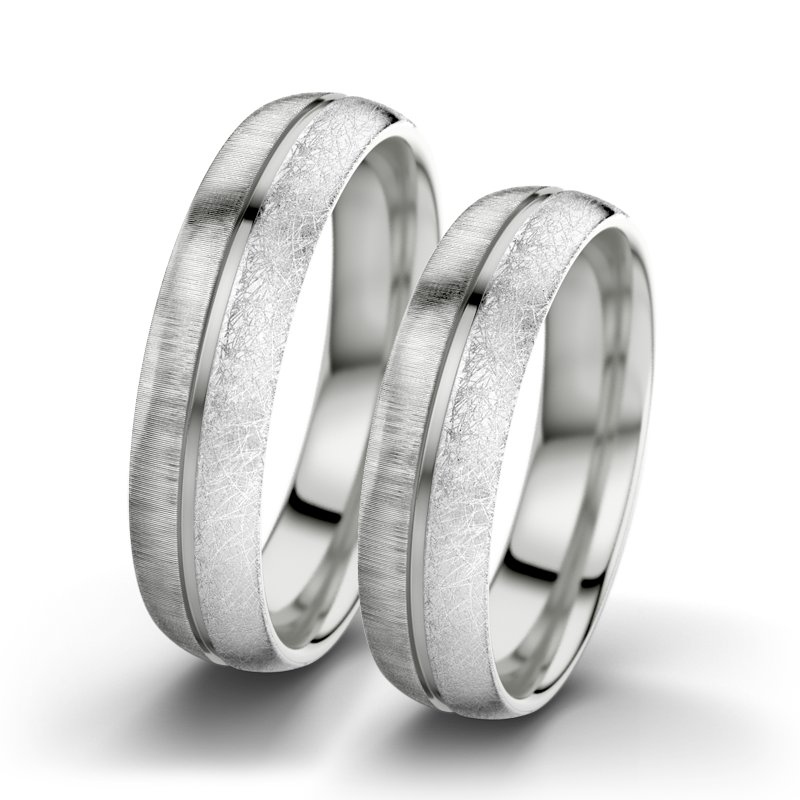 Kein Stein Sterlingsilber quermattring Letizia F5, Sterlingsilber 925 quermatt, von vorn