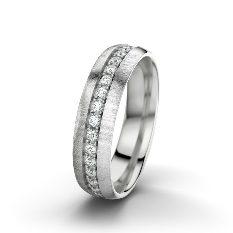 Diamantring Letizia F5, Sterlingsilber 925 quermatt, von vorn