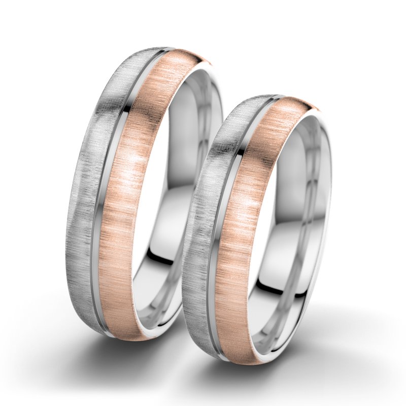 Kein Stein Weißgold quermattring Letizia F5, Weißgold 375 quermatt, von vorn