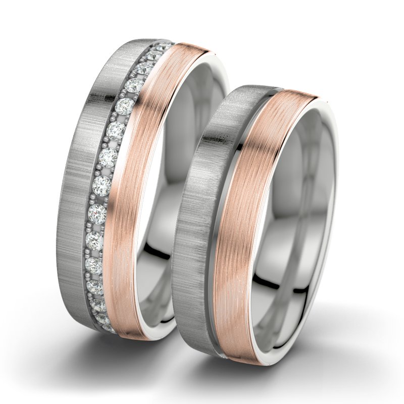 Diamantring Letizia F6, Palladium 585 quermatt, von vorn