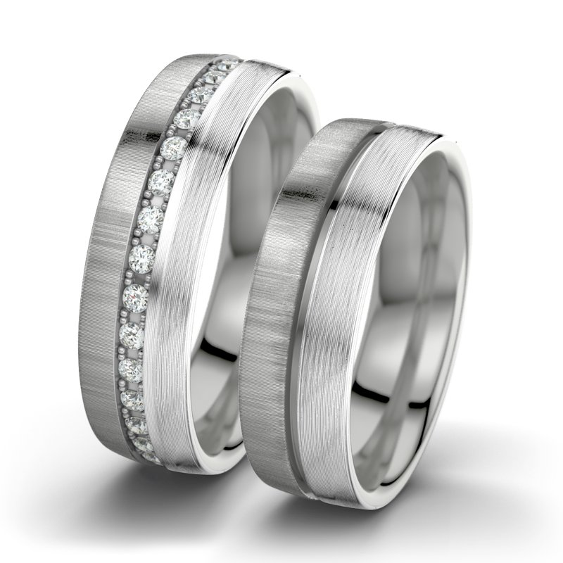 Diamantring Letizia F6, Palladium 950 quermatt, von vorn
