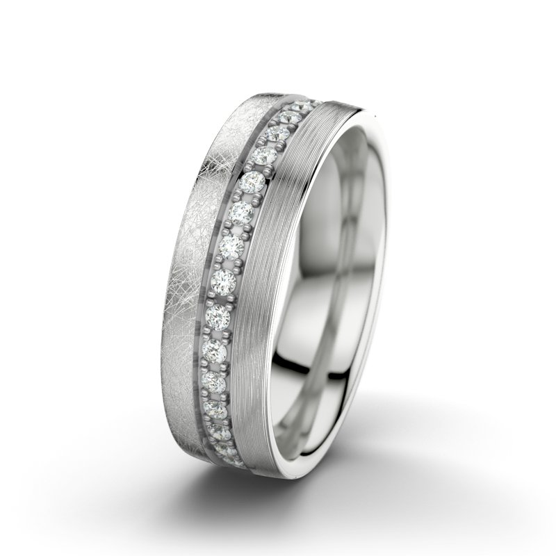Diamantring Letizia F6, Sterlingsilber 925 eismatt, von vorn