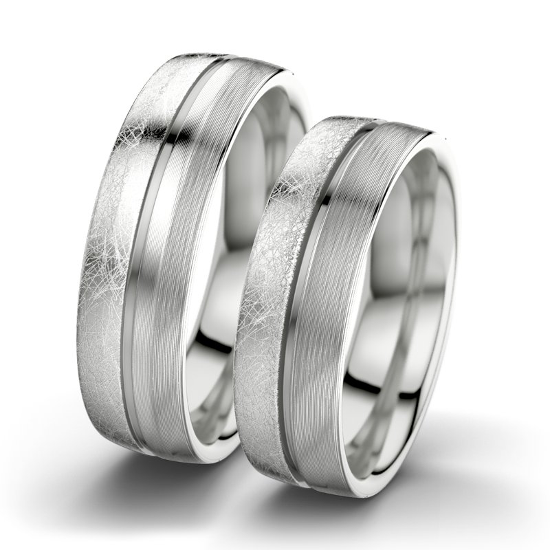 Kein Stein Sterlingsilber eismattring Letizia F6, Sterlingsilber 925 eismatt, von vorn