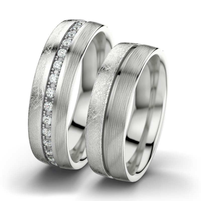 Diamantring Letizia F6, Sterlingsilber 925 eismatt, von vorn