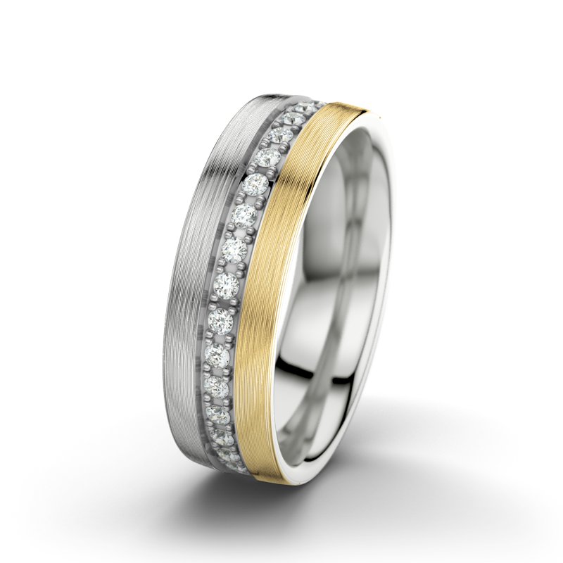 Diamantring Letizia F6, Sterlingsilber 925 längsmatt, von vorn