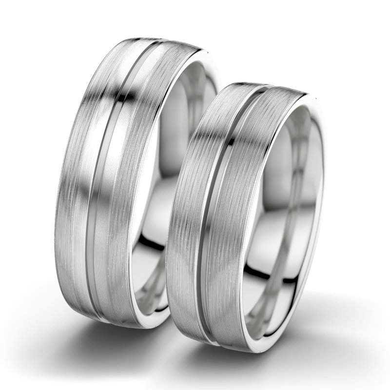 Kein Stein Sterlingsilber längsmattring Letizia F6, Sterlingsilber 925 längsmatt, von vorn