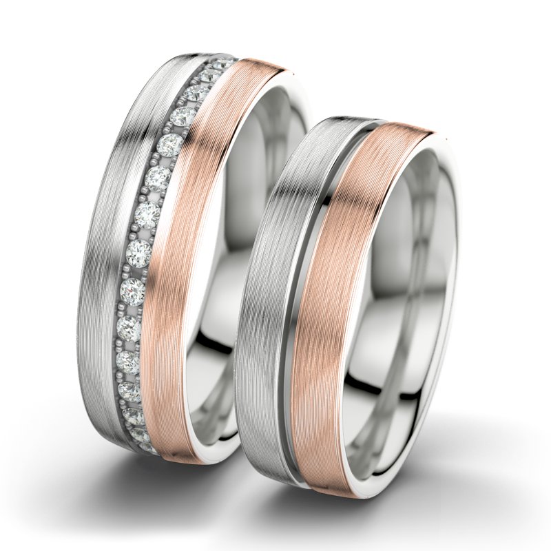 Diamantring Letizia F6, Sterlingsilber 925 längsmatt, von vorn