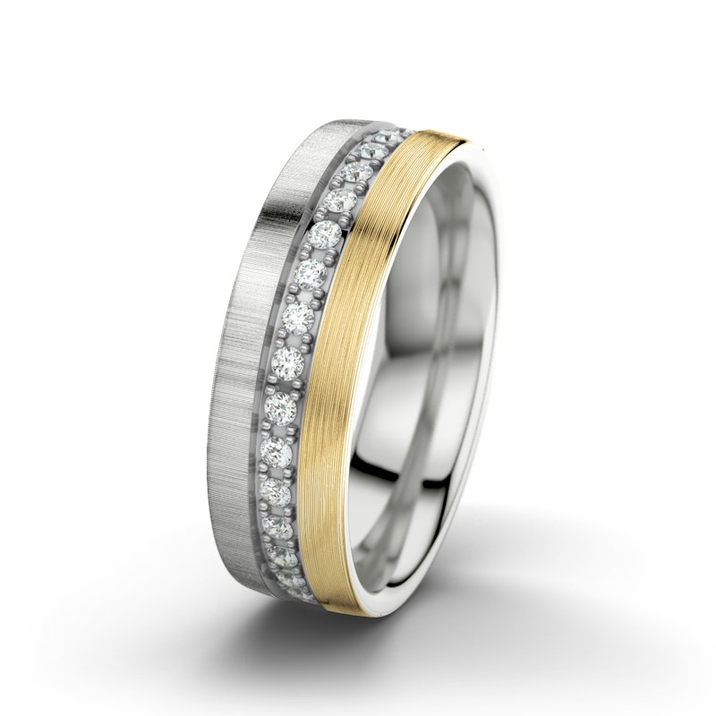 Diamantring Letizia F6, Sterlingsilber 925 quermatt, von vorn