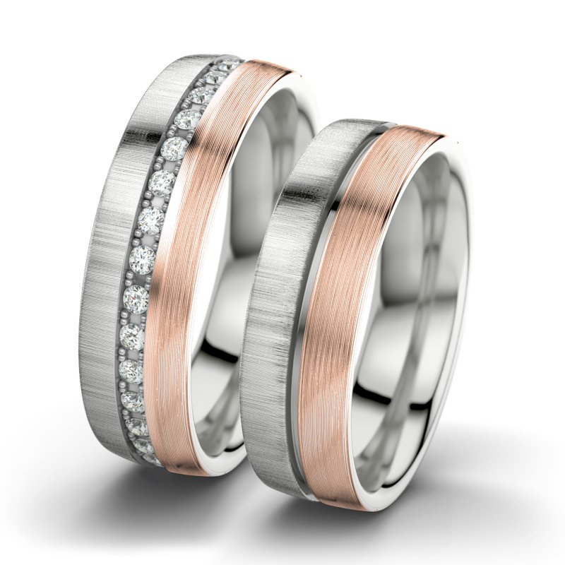 Diamantring Letizia F6, Sterlingsilber 925 quermatt, von vorn