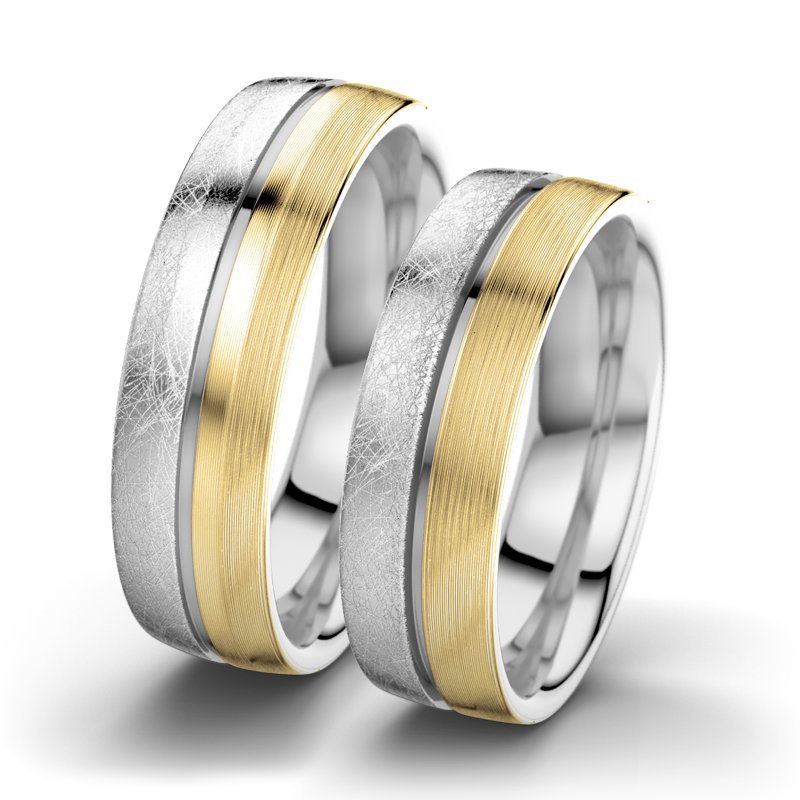 Kein Stein Weißgold eismattring Letizia F6, Weißgold 585 eismatt, von vorn