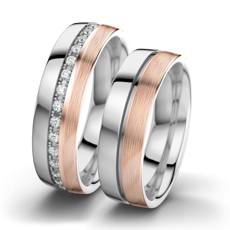 Diamantring Letizia F6, Weißgold 750 poliert, von vorn