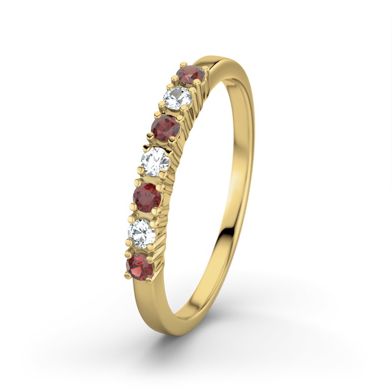 Zirkonia Gelbgoldring Linda, Gelbgold 585, von vorn