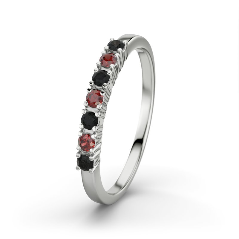 Granat Sterlingsilberring Linda, Sterlingsilber 925, von vorn