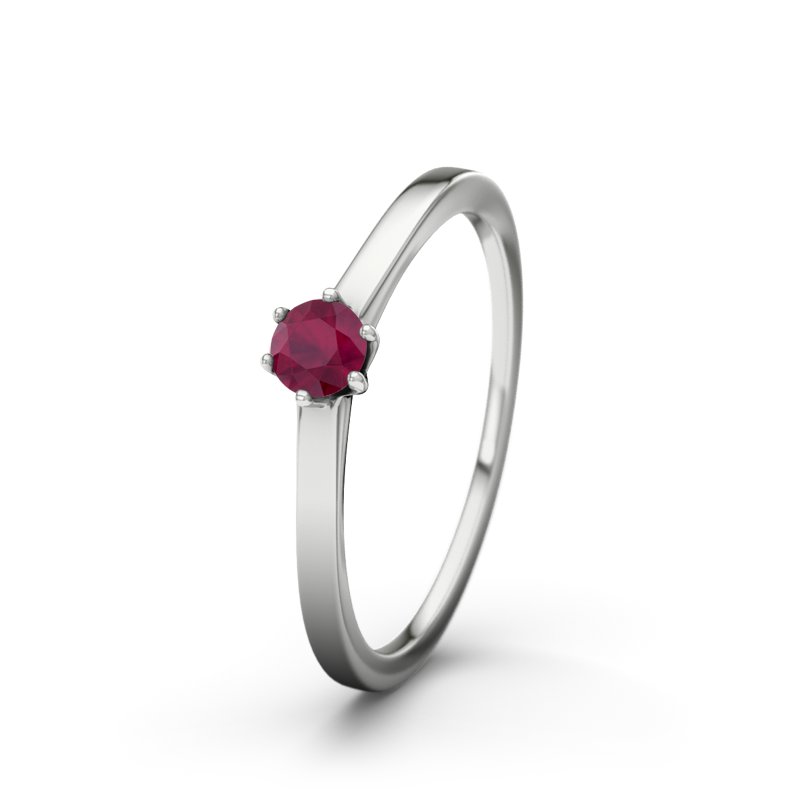 Rubin Platinumring Long Beach, Platinum 950, von vorn