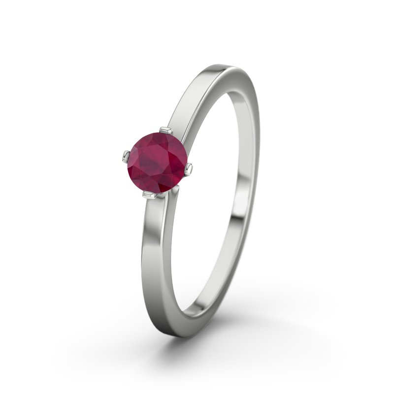 Rubin Platinumring Long Island, Platinum 950, von vorn