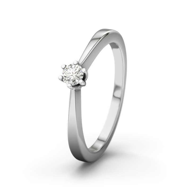 Diamantring Madagaskar, Platinum 950, von vorn