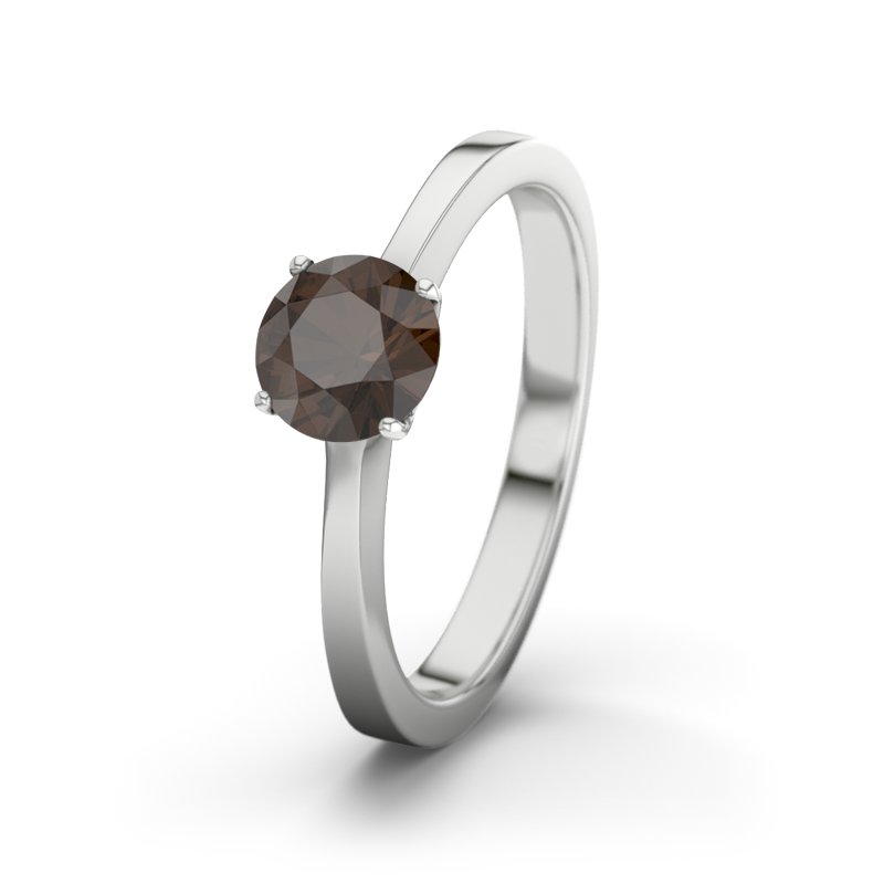 Rauchquarz Sterlingsilberring Maine, Sterlingsilber 925, von vorn