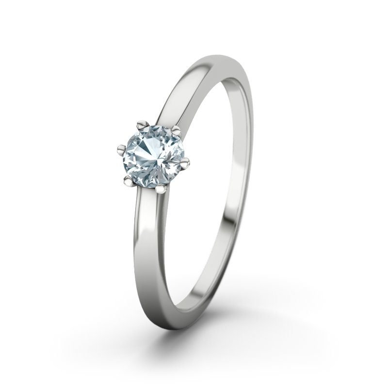 Aquamarin Platinumring Marbella, Platinum 950, von vorn
