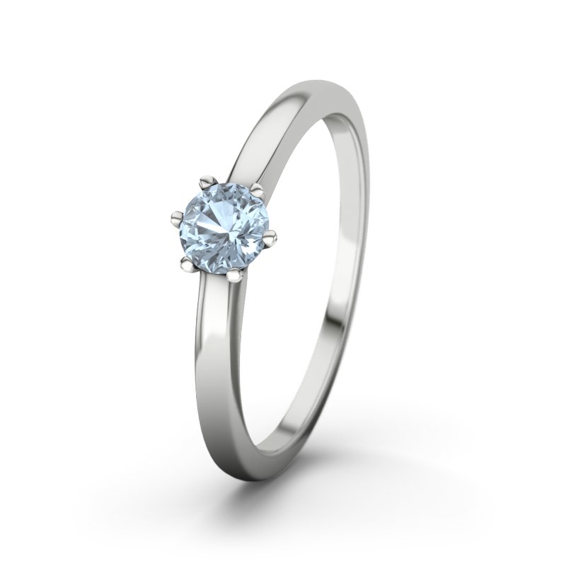 Blauer Topas Platinumring Marbella, Platinum 950, von vorn