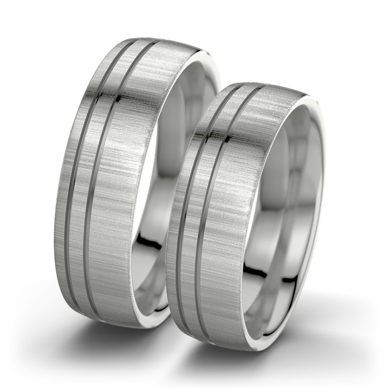 Kein Stein Palladium quermattring Maria F6, Palladium 950 quermatt, von vorn