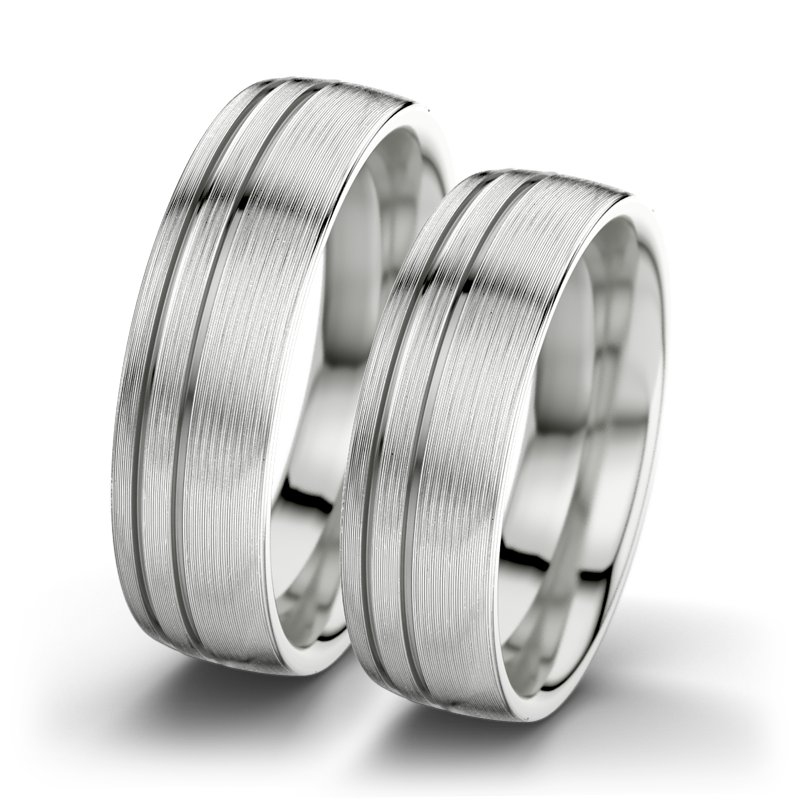 Kein Stein Sterlingsilber längsmattring Maria F6, Sterlingsilber 925 längsmatt, von vorn