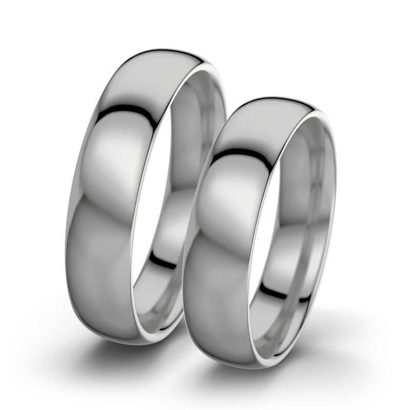Kein Stein Palladium poliertring Mary F5, Palladium 585 poliert, von vorn