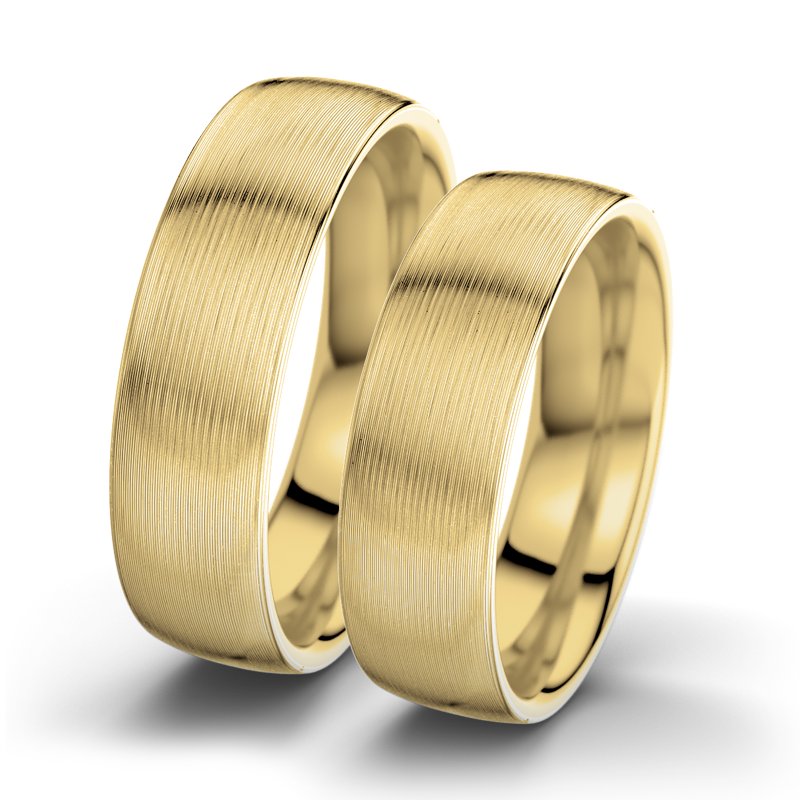 Kein Stein Gelbgold längsmattring Mary F6, Gelbgold 375 längsmatt, von vorn