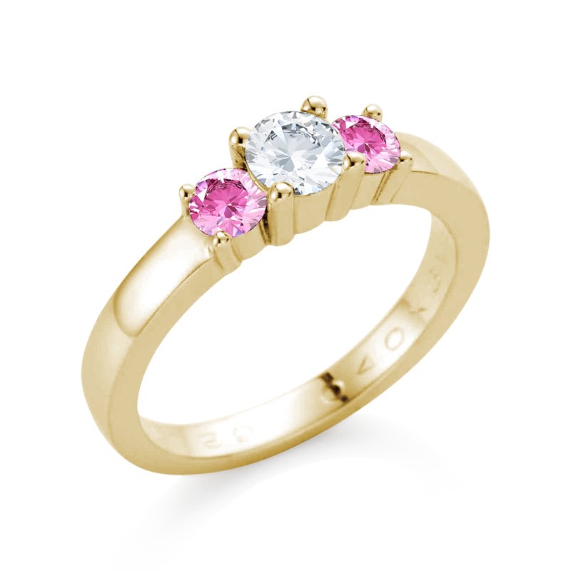 Diamantring Matilda, Gelbgold 375, von vorn