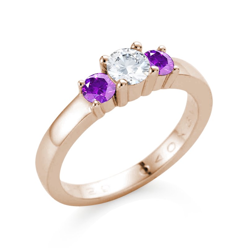 Diamantring Matilda, Rotgold 585, von vorn