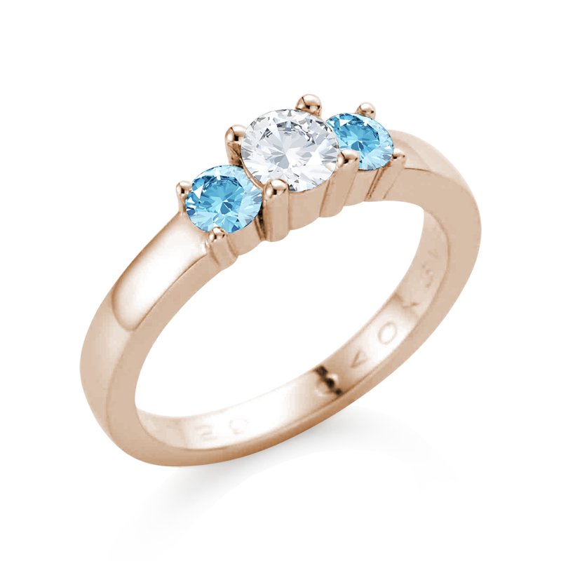 Diamantring Matilda, Rotgold 585, von vorn