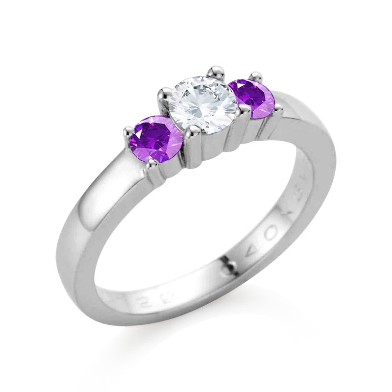 Diamantring Matilda, Weißgold 375, von vorn