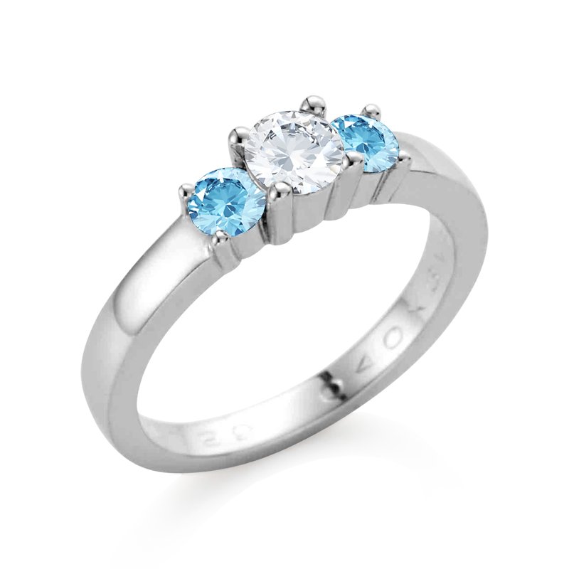 Diamantring Matilda, Weißgold 585, von vorn