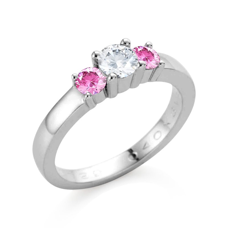 Diamantring Matilda, Weißgold 375, von vorn