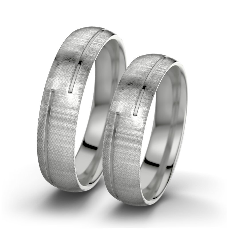 Kein Stein Platinum quermattring Maxima F5, Platinum 950 quermatt, von vorn