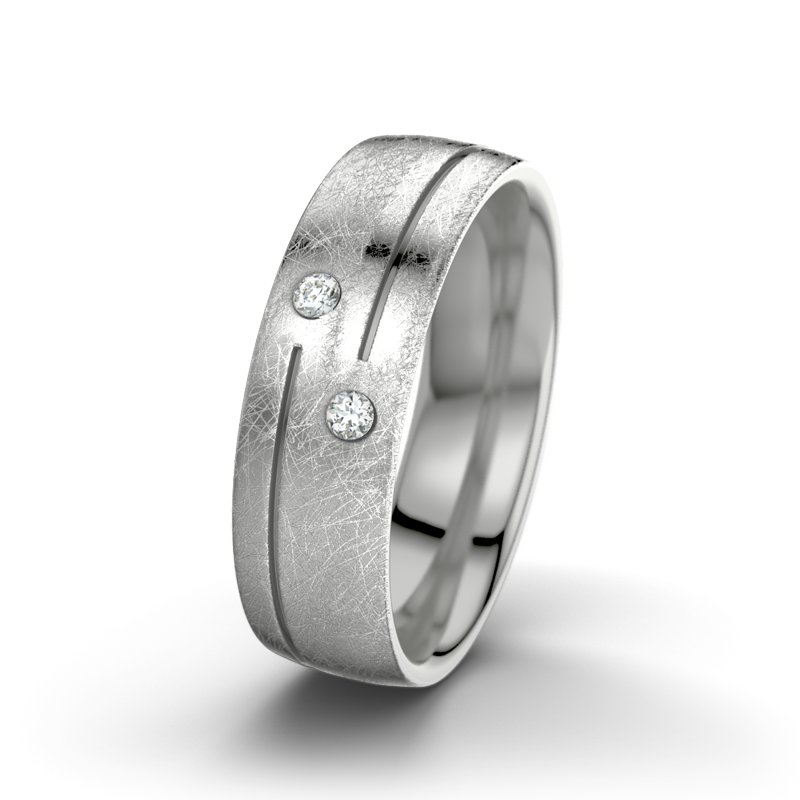 Diamantring Maxima F6, Palladium 950 eismatt, von vorn