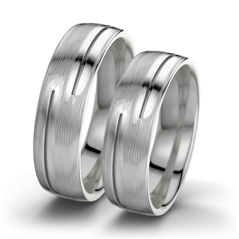 Kein Stein Palladium längsmattring Maxima F6, Palladium 950 längsmatt, von vorn