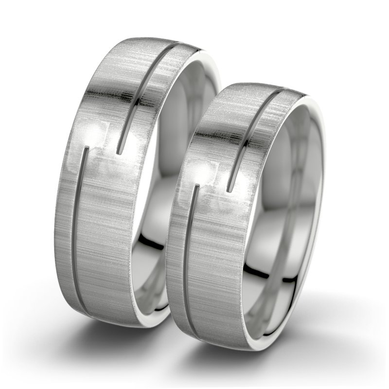 Kein Stein Platinum quermattring Maxima F6, Platinum 950 quermatt, von vorn