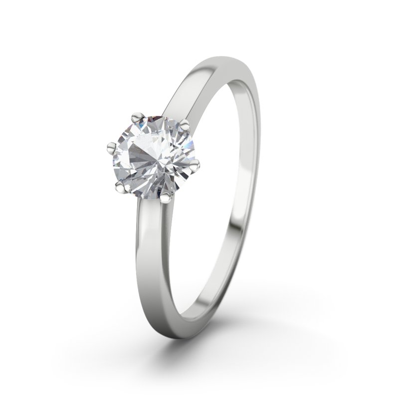 Zirkonia Weißgoldring Memphis, Weißgold 375, von vorn