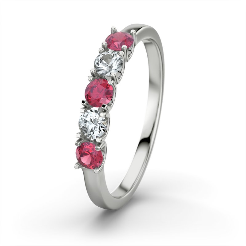 Rubin Sterlingsilberring Mia, Sterlingsilber 925, von vorn