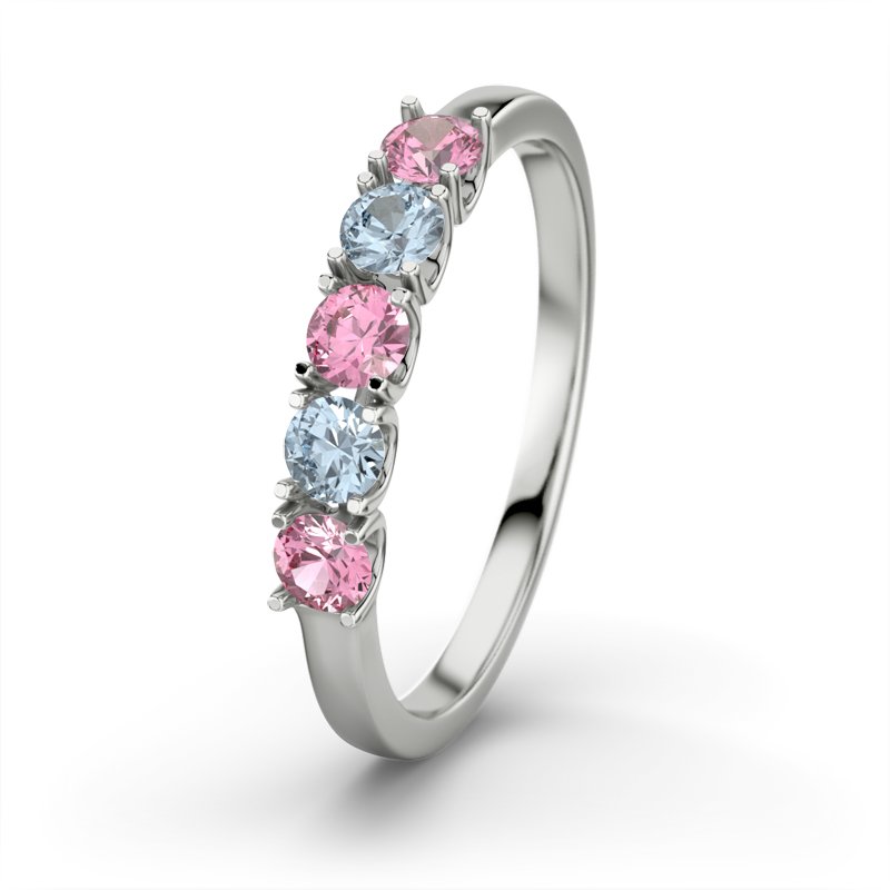 Pinker Turmalin Weißgoldring Mia, Weißgold 585, von vorn