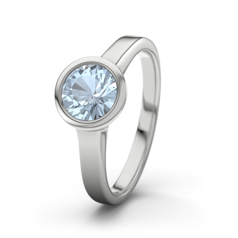 Blauer Topas Sterlingsilberring Michigan, Sterlingsilber 925, von vorn
