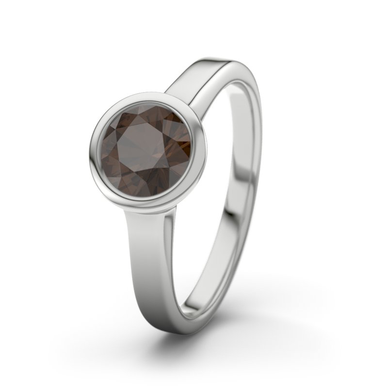 Rauchquarz Sterlingsilberring Michigan, Sterlingsilber 925, von vorn