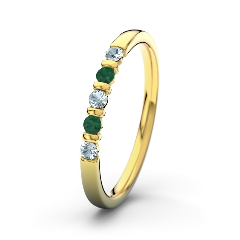 Aquamarin Gelbgoldring Millie, Gelbgold 750, von vorn