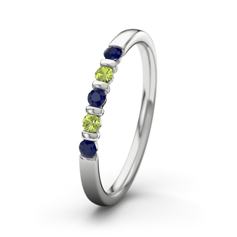 Blauer Saphir Platinumring Millie, Platinum 950, von vorn