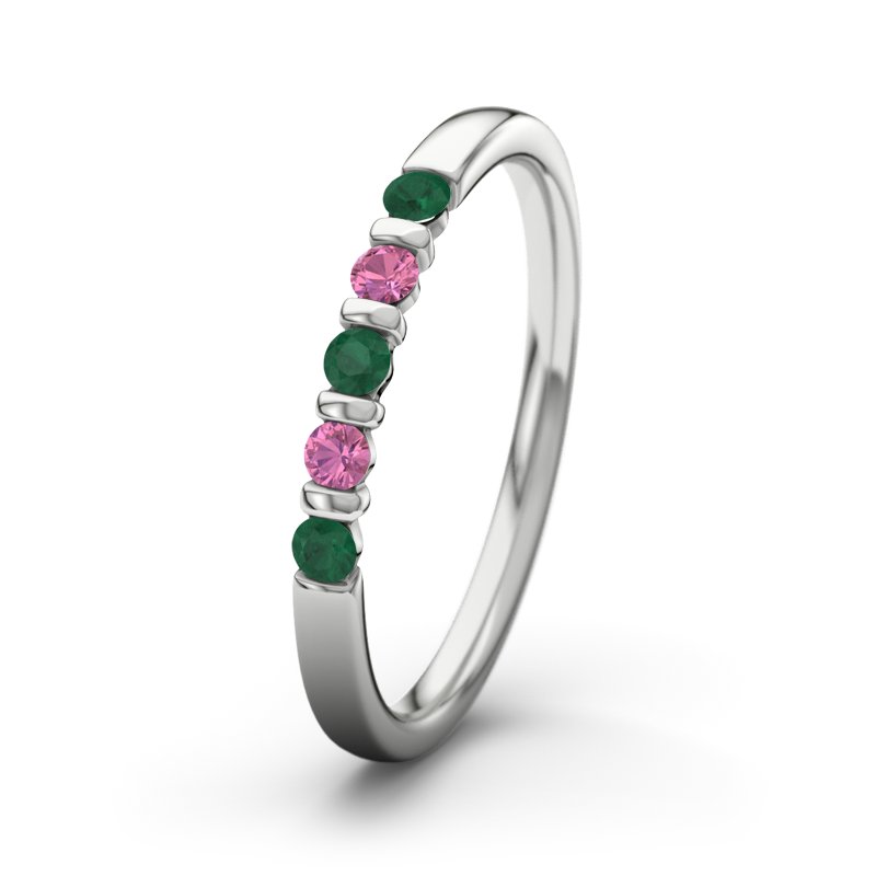 Smaragd Platinumring Millie, Platinum 950, von vorn
