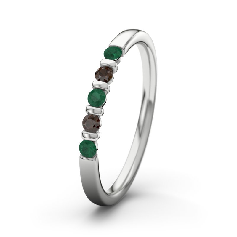 Smaragd Platinumring Millie, Platinum 950, von vorn